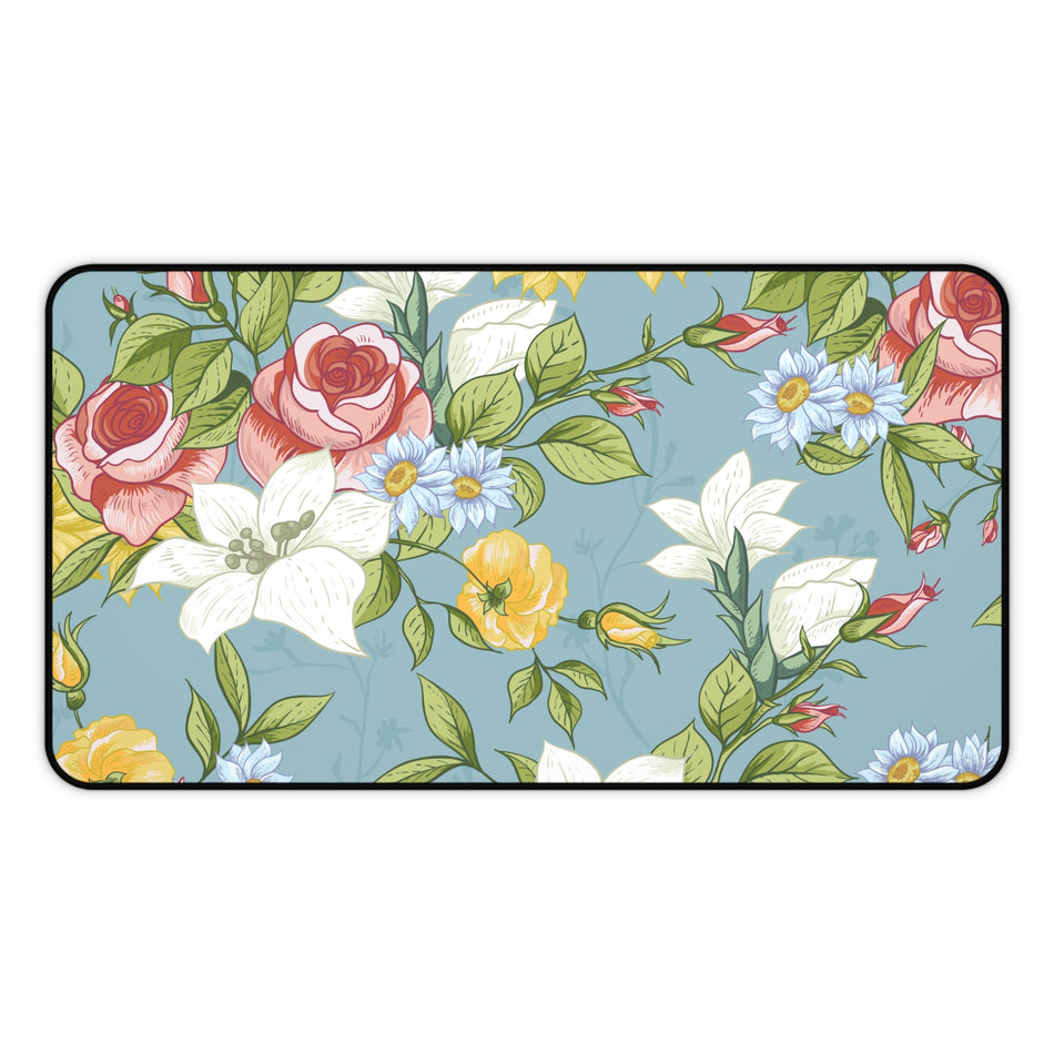Floral Desk Mat | Stylish Office Decor, Desk Organizer, Gift for Her, Home Office Accessory, Personalized Desk Decor