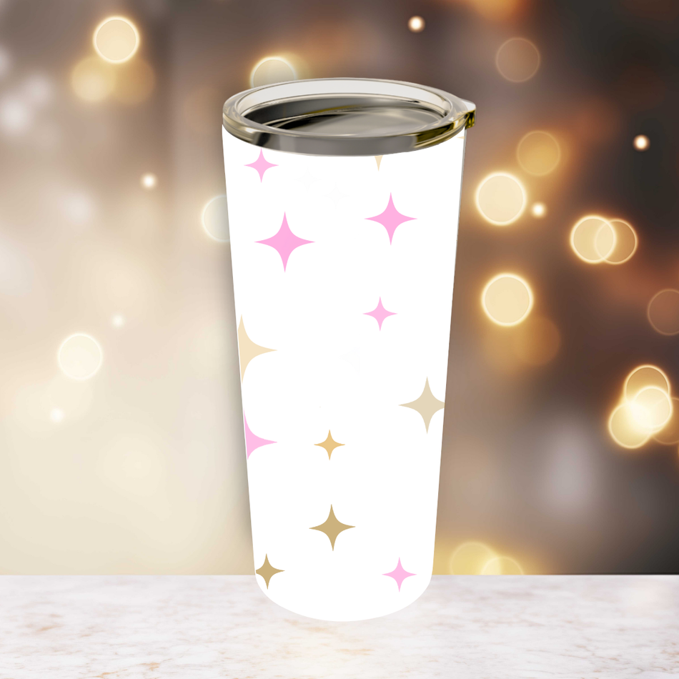 Starry Pink & Gold Tumbler