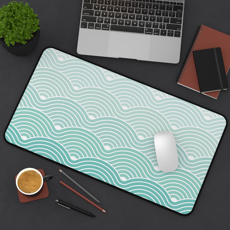 Serene Waves Desk Mat | Ocean-Inspired Mouse Pad | Home Office Decor | Gift for Remote Workers | Desk Accessories, Wave Design
