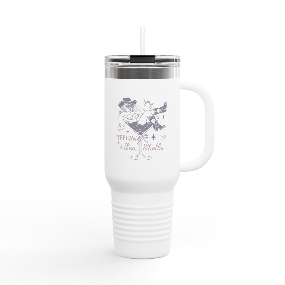 Travel Tumbler, 40oz Cowgirl Clipart Insulated Mug