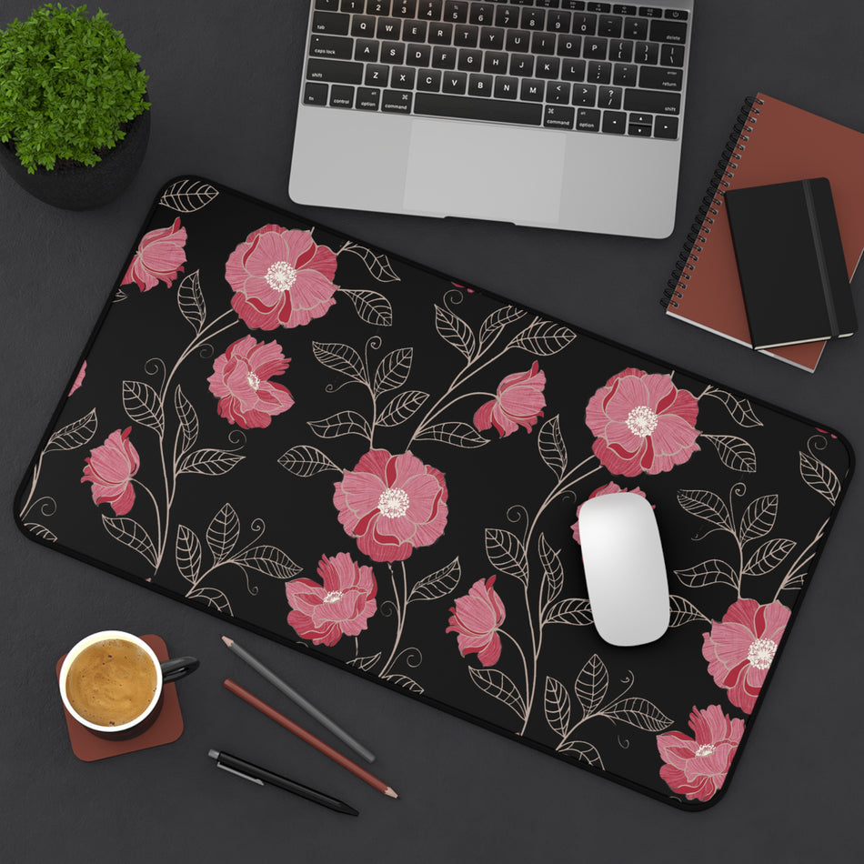 Floral Desk Mat - Elegant Home Office Accessory, Mouse Pad for Work, Gift for Her, Desk Decor, Women's Office Decor