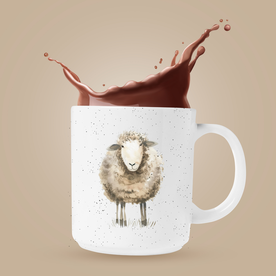 Watercolor Sheep Mug | Cute Farm Animal Coffee Cup