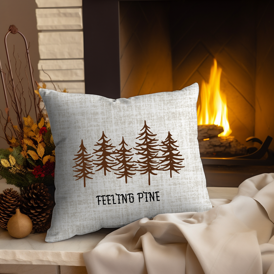 Feeling Pine Pillowcase | Faux Suede Square Pillowcase