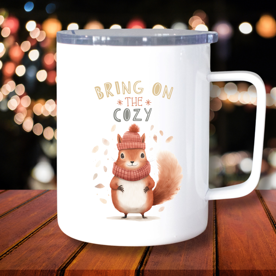 Watercolor Coffee Mug, Coffee Tumbler,  | Insulated 10oz Travel Mug