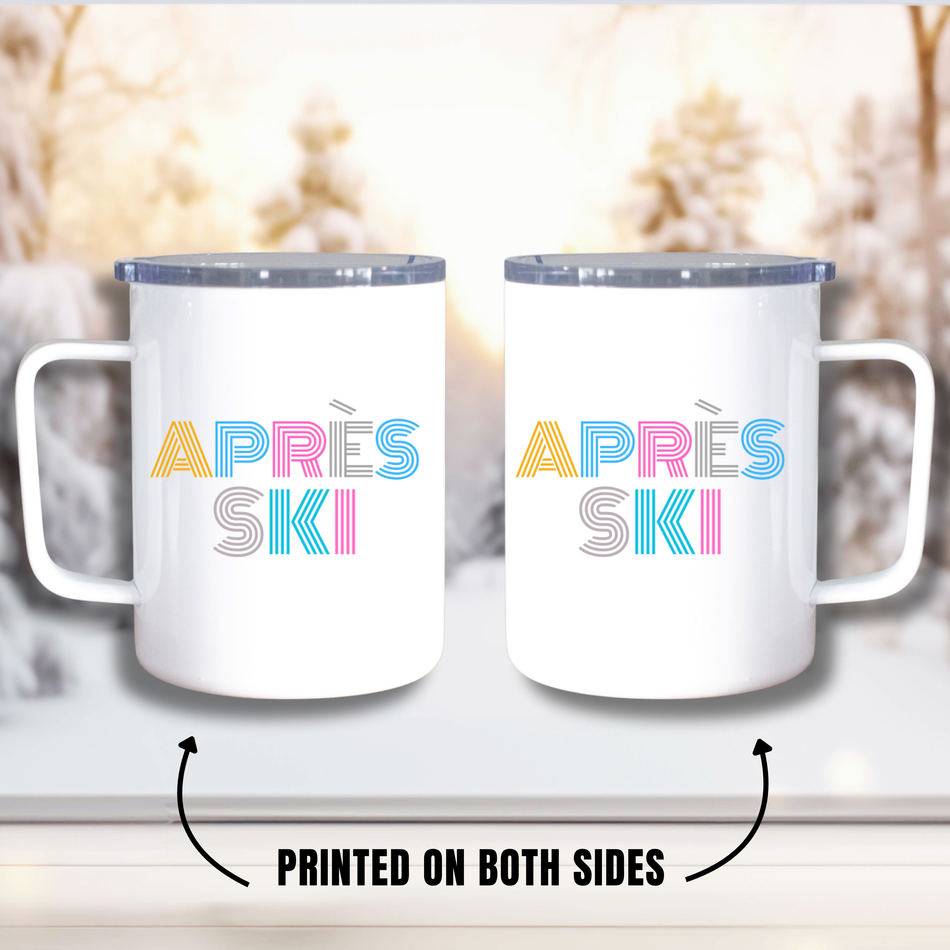 Apres Ski Graphic, Insulated Coffee Mug, Tumbler