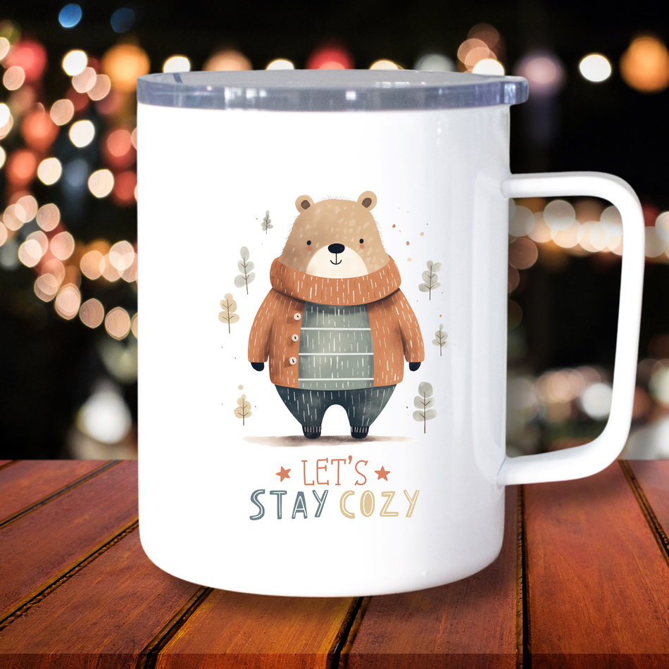 Autumn Fox Illustration Insulated Coffee Mug | 10oz Travel Tumbler
