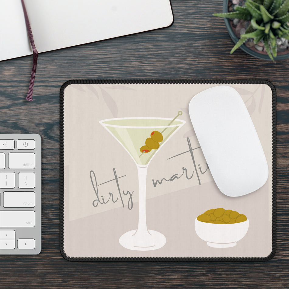 Dirty Martini Gaming Mouse Pad | Cocktail Illustration, Retro Bar Vibe