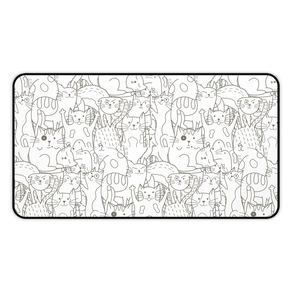 Whimsical Cat Desk Mat - Perfect for Cat Lovers, Office Decor, Home Office Gift, Cute Work Space Accessory, Unique Cat-Themed Decor