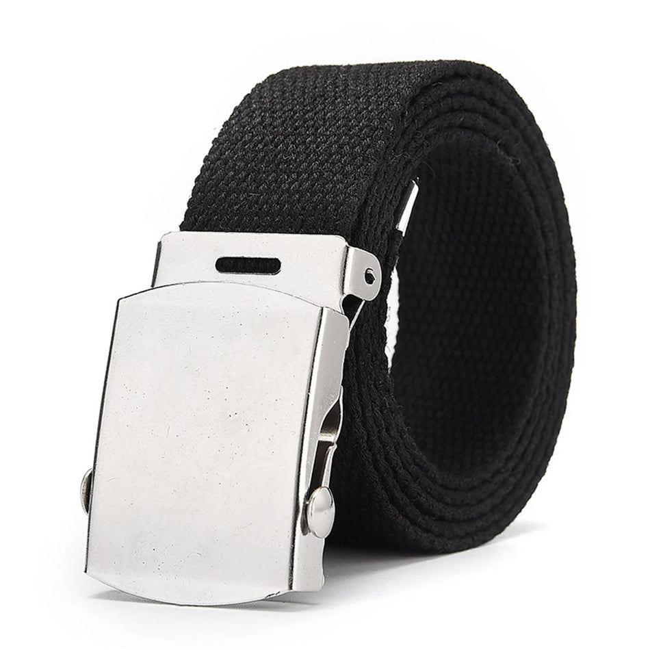 Unisex Canvas Military Web Belt Metal Roller Buckle Mens Womens Causal Cloth Decor Jeans Accessories Adjustable Waist Belt 2022