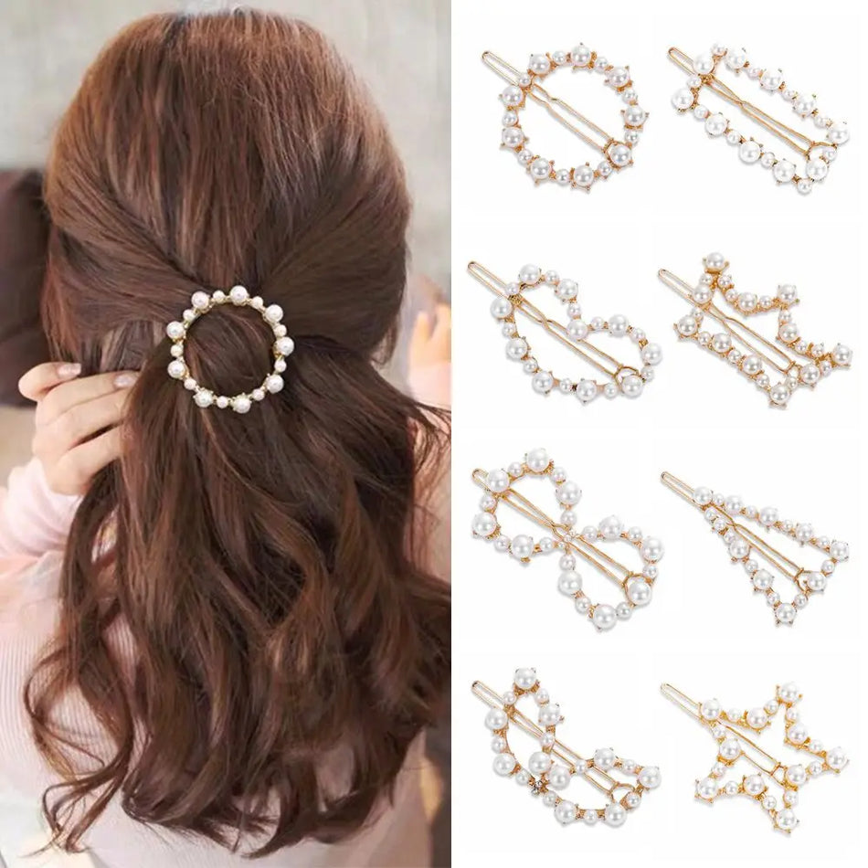 Accessories Headwear Metal Women Pearls Hairpins Hair Clips Barrettes Hairgrip