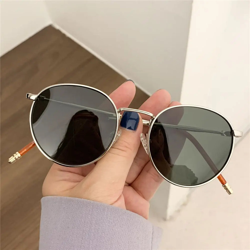 Round Sun Glasses Women's Metal Frame Eyewear Women Men Sunglases Fishing Glasses UV400 Shades Sunglasses