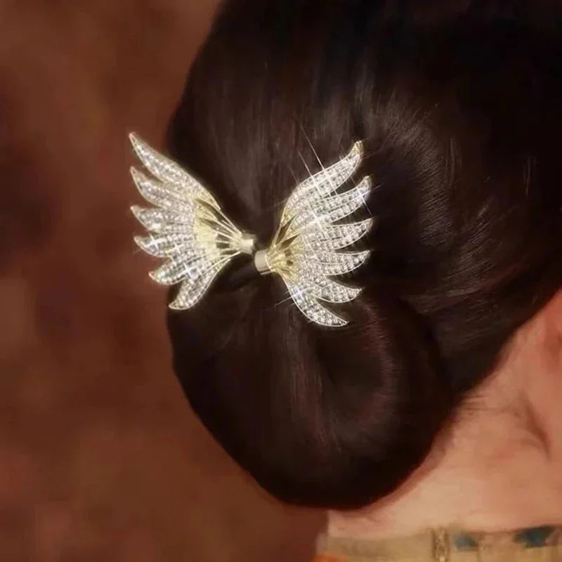 Fashion Style Hair Accessories Women's Hair Twister Crystal Wings Curler Exquisite Temperament Hairpin Curling Hair Hairpins