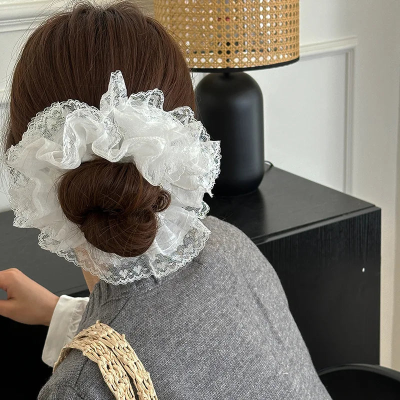 Hair accessories for women girl rubber bands ties scrunchies elastic korean fascinators elegant Headdress vintage popular adults