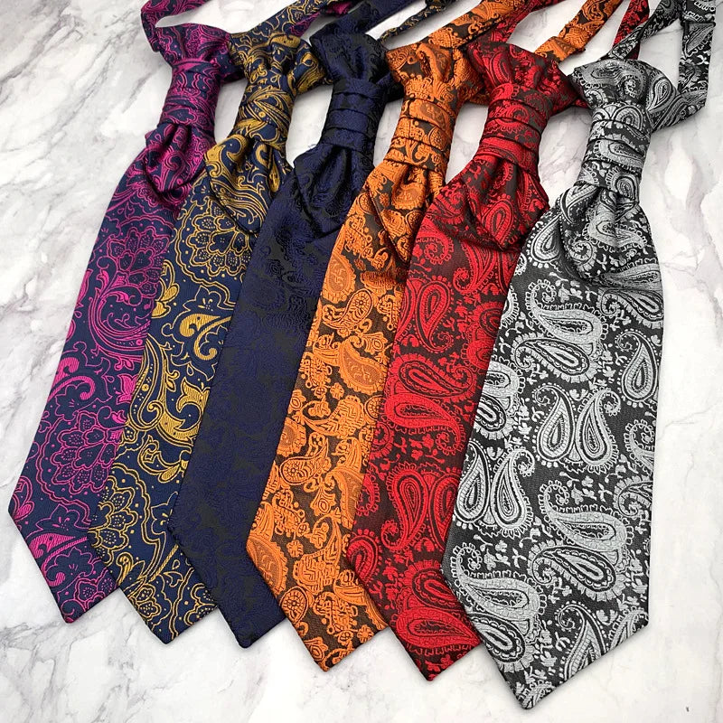 Men’s Formal Ascot & Necktie Set – Wedding Cravat with Vest