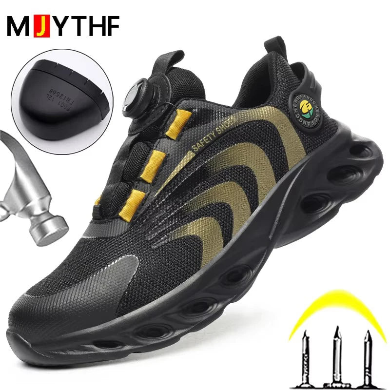 Rotary Buckle Work Sneakers Protective Shoes