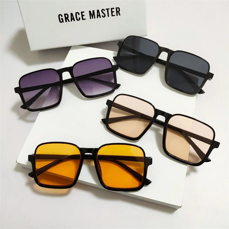 Oversized Square Sun Glasses For Men Women 2022 Fashion Popular Ins Luxury Brand Design Eyewear Trending Uv400 Shades New