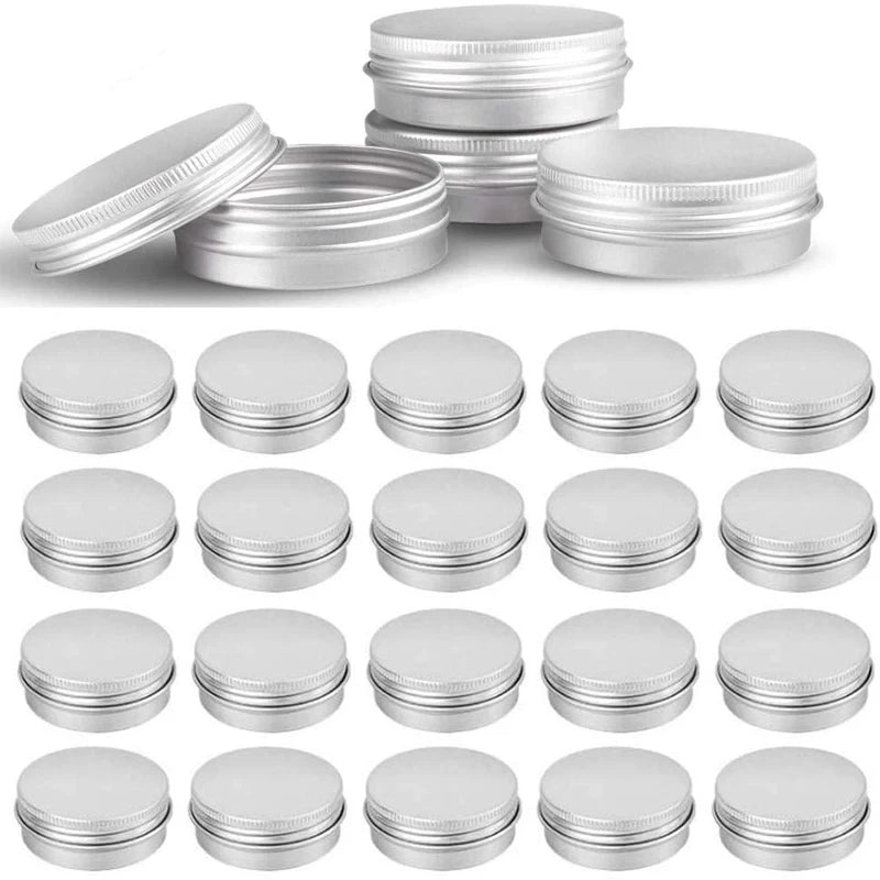 Round Candle Spice Tins Cans with Screw Lid Containers