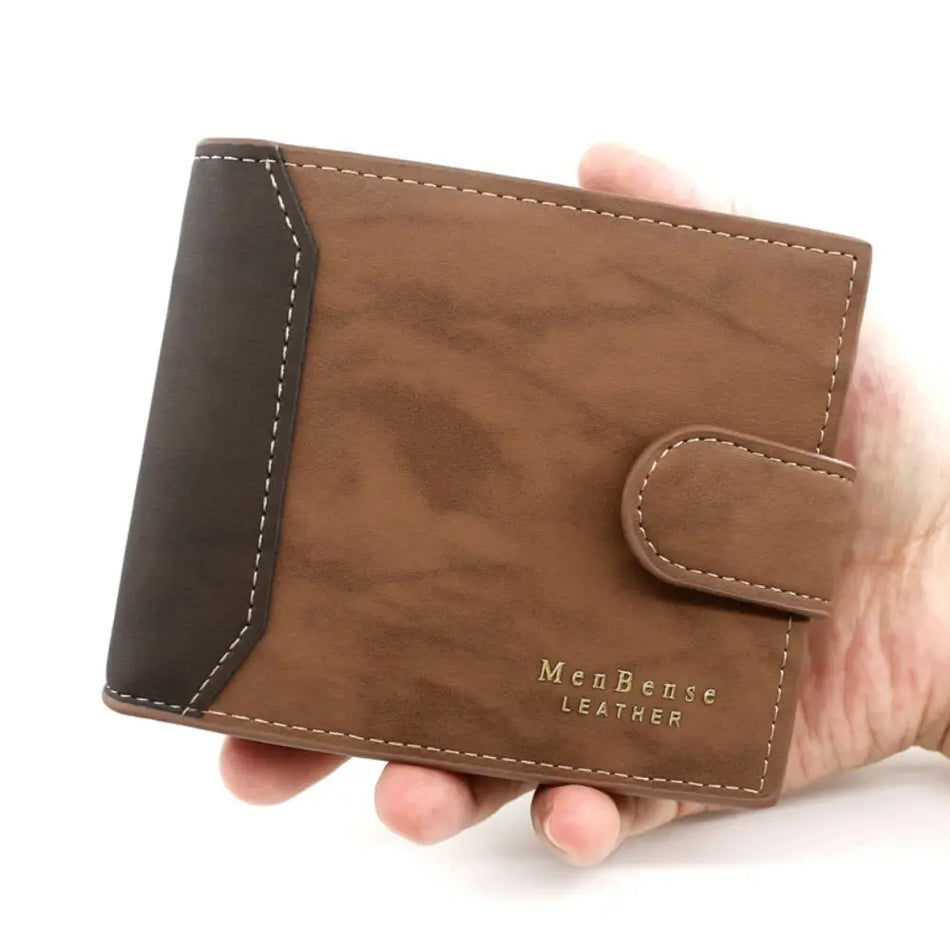 Short Wallet for Men with Hasp & Card Holder