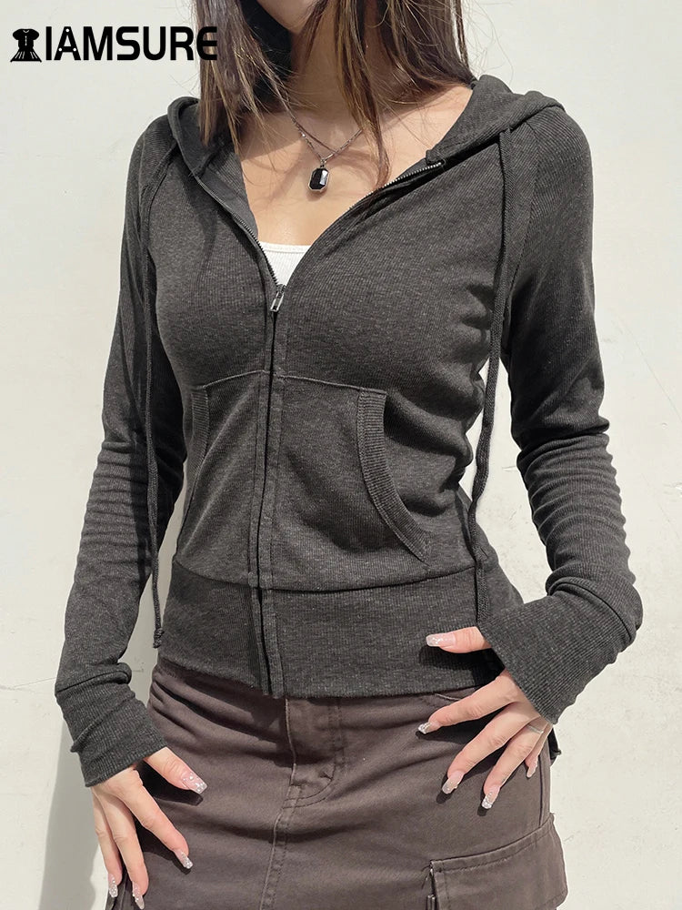 Solid Long Sleeve Hoodies For Women