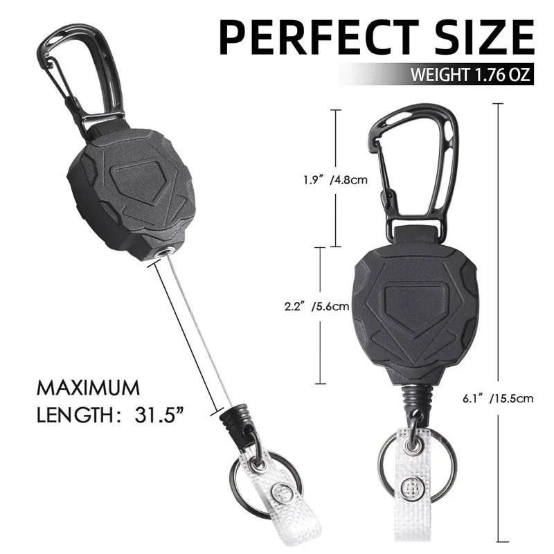 Simple Steel Wire Card Holder – Black, Multi-Use Keychain