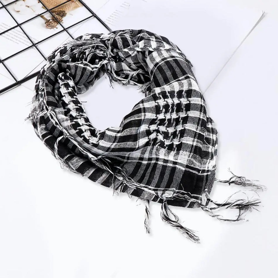 Mens Military Scarves Keffiyeh Unsiex Shemagh Scarf Square Thicken Geometric Arab Desert Scarf Multifunctional Bandana Scarf