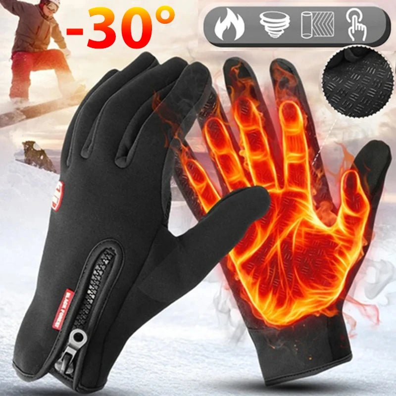 Zippered Cold Weather Riding Gloves