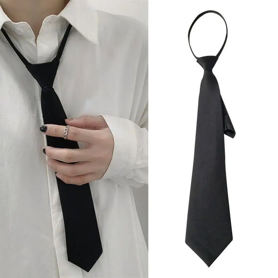 Preppy Black Silk Tie – Wedding & Graduation