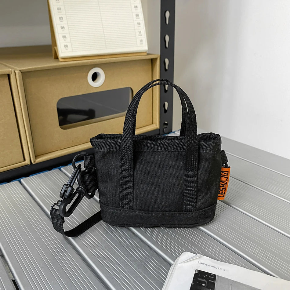 Retro Unisex Shoulder Bags Solid Color Eco-Friendly Handbags Leisure Ladies Girls Nylon Tote Daily Traveling Bag