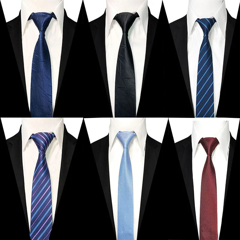 Elegant Men’s Necktie – 8cm Black Silk Tie Set