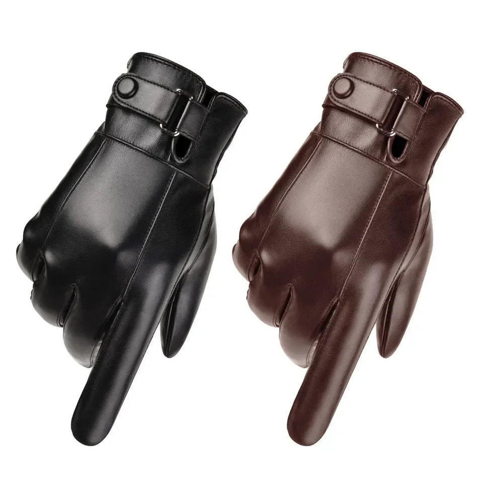 Genuine Leather Driving Gloves for Men – Winter