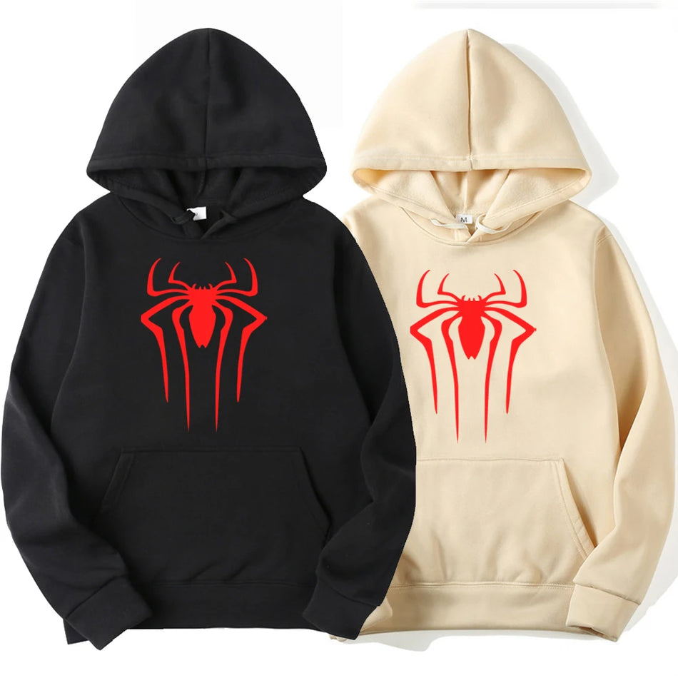 Men's/Women's top Solid color printed spider hoodie sweatshirt
