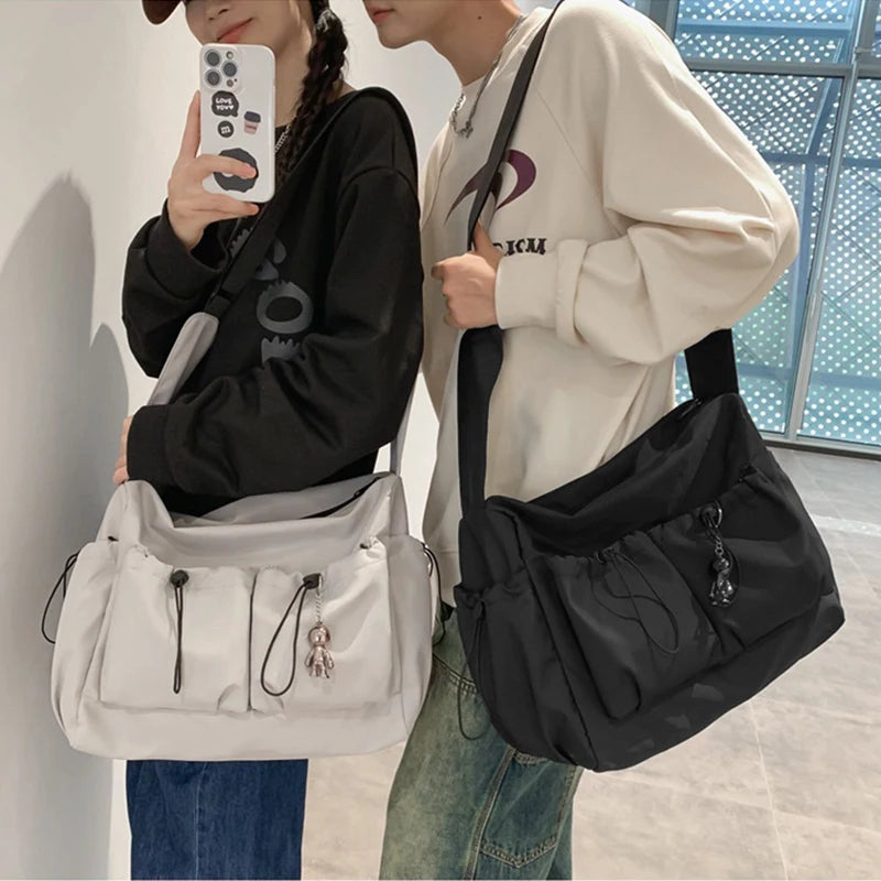 1pcs Unisex Shoulder Crossbody Bag Large Men Nylon Messenger Bags for Student Book Bags Women Handbag Satchels