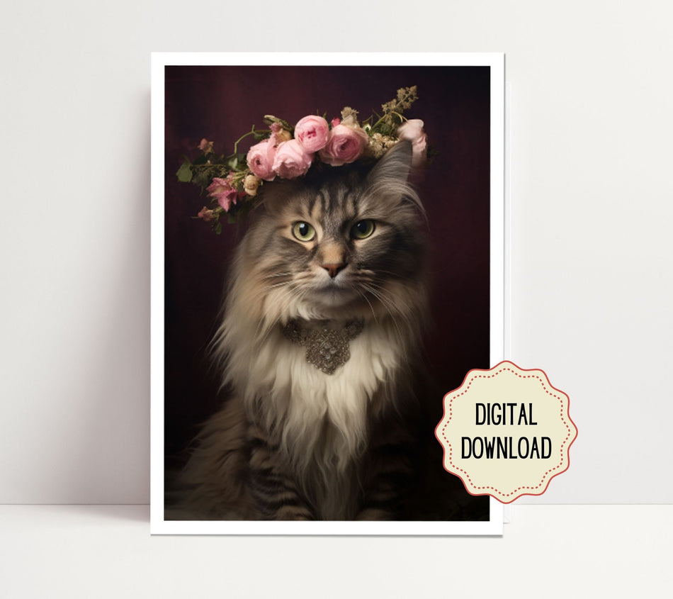 Digital Original Ai, Downloadable Wall Art, Digital Printable Modern Art, Digital Download Art, Childrens Room, Flower Print, Whimsical pet