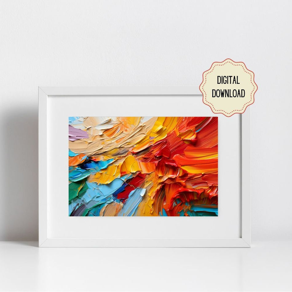 Digital Original, Multicolor Downloadable Wall Art, Abstract Artwork, Digital Printable