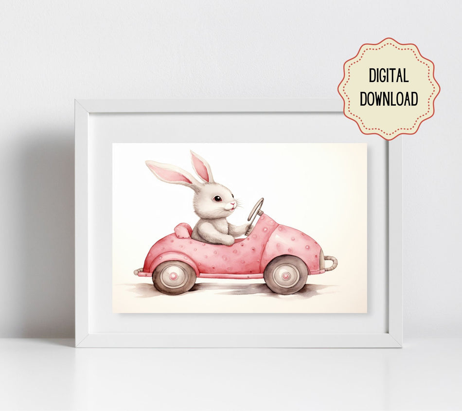 Digital Original, Nursery Artwork, Whimsical Animal, Nursery Decor, Girl or Boy Gift for Bedroom or Playroom, Baby Animal, Puppy Pet