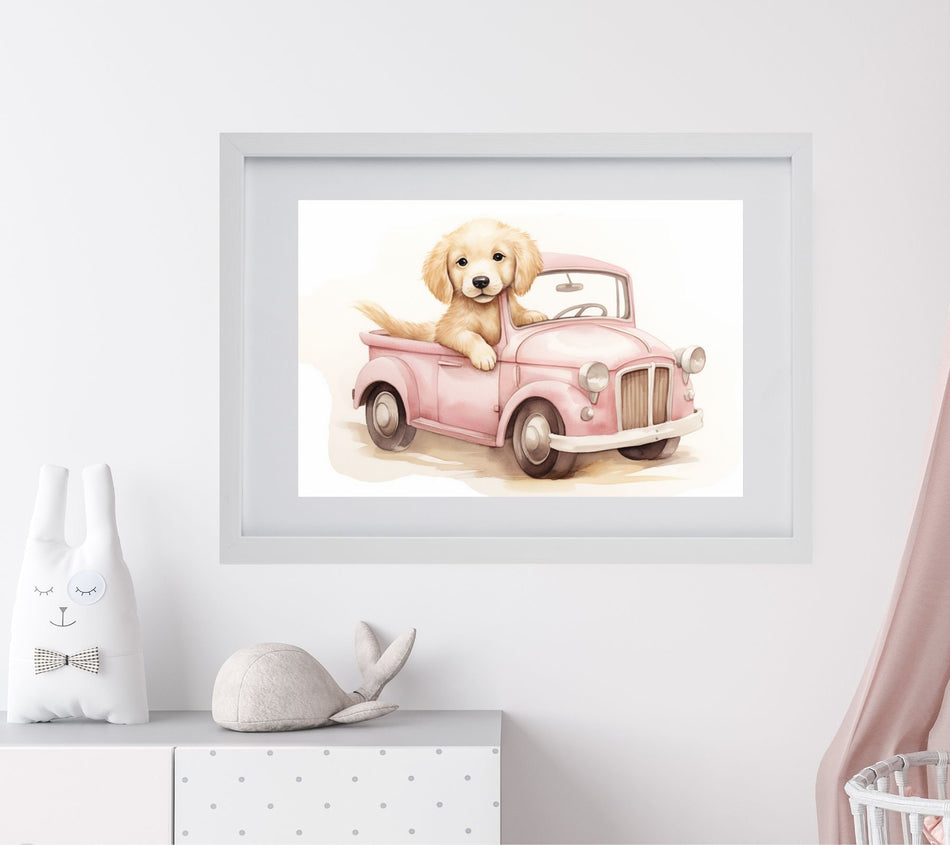 Digital Original, Nursery Artwork, Whimsical Dog Animal, Nursery Decor, Girl or Boy Gift for Bedroom or Playroom, Baby Dog Animal, Puppy Pet