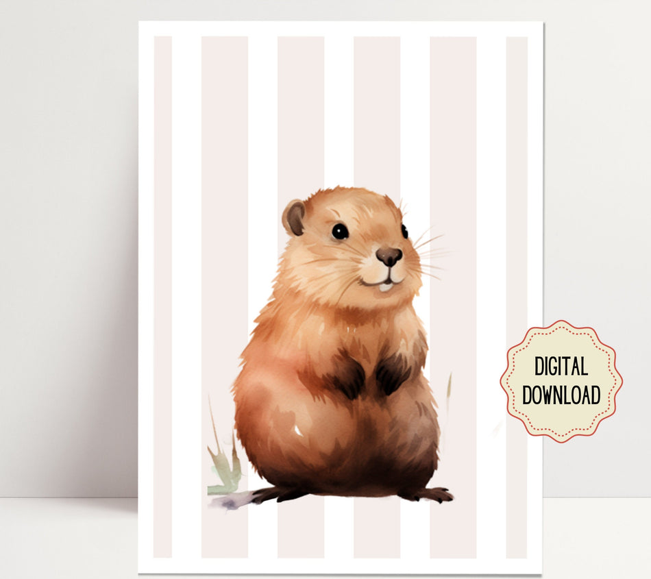 Digital Original, Nursery Artwork, Whimsical Animal, Nursery Decor, Girl or Boy Gift for Bedroom or Playroom, Cute Baby Animal, Pets