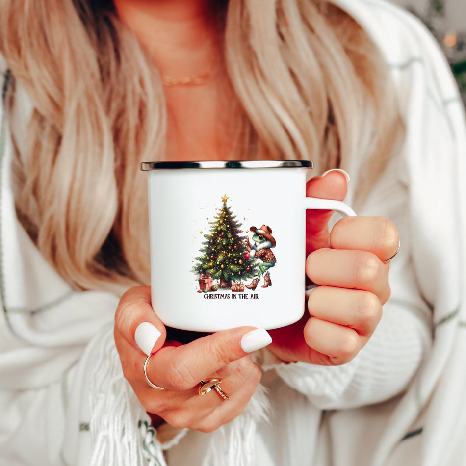Christmas Camping Mug - Holiday Outdoor Adventure, Gift for Nature Lovers, Personalized Travel Cup, Merry Camper Decor, Perfect for Winter