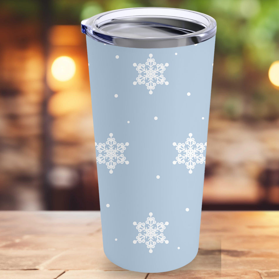 Winter Wonderland Tumbler, Snowflake Design, Holiday Gift, Cozy Vibes, Hot Cocoa