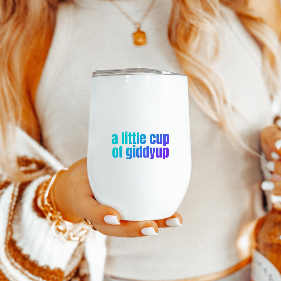 Funny Wine Tumbler | "A Little Cup of Giddyup" | best wine tumbler gift | Gifts | Wine Lover, funny wine tumbler for mom | christmas gift