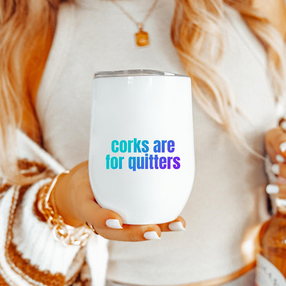 Humorous Wine Tumbler | Perfect Gift for Wine Lovers, Funny Tumbler for Parties, Novelty Cup, Cheers to Quitters